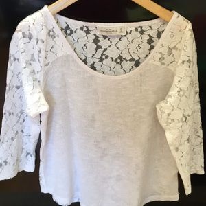 Abercrombie & Fitch white lace tops